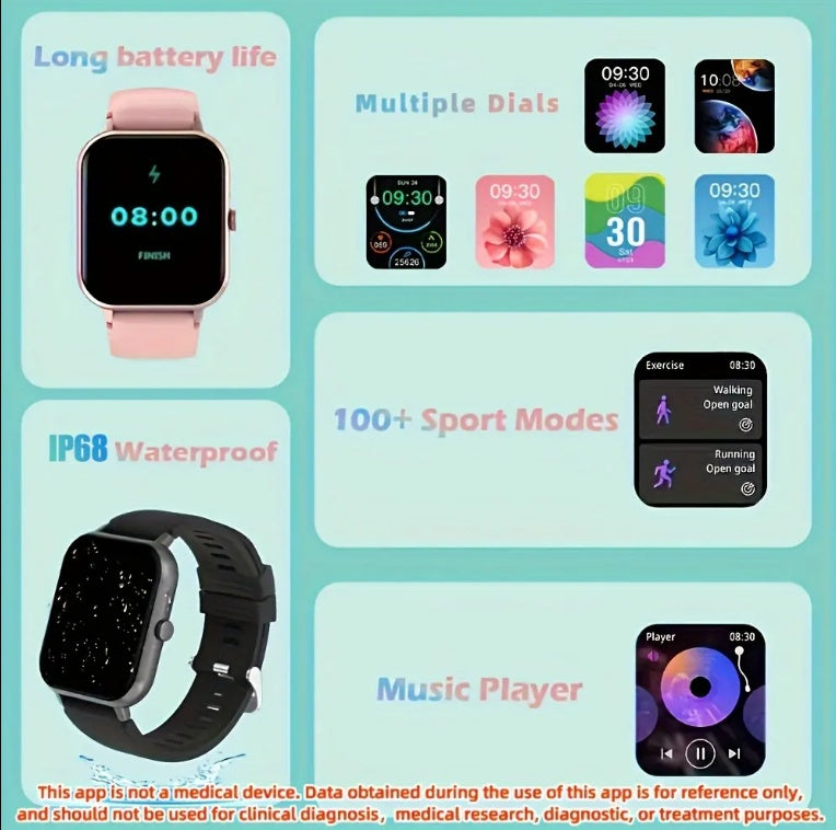 Women Call Heart Rate Sport Mode Waterproof Smart Watch